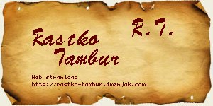 Rastko Tambur vizit kartica